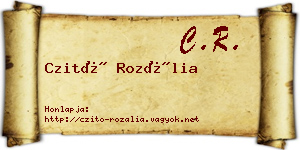 Czitó Rozália névjegykártya